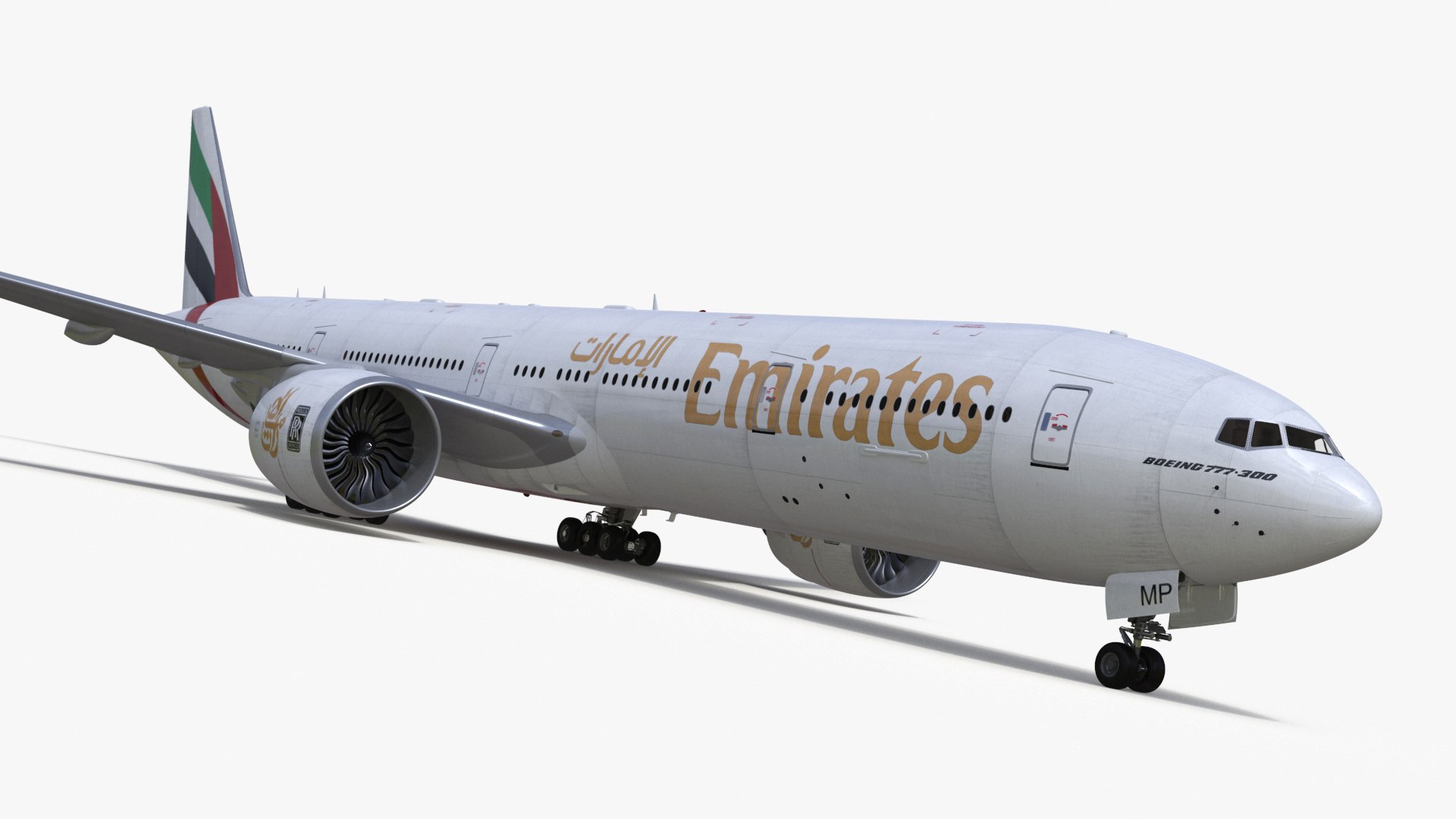 Boeing 777 Emirates Airlines Rigged for Cinema 4D 3D model preview