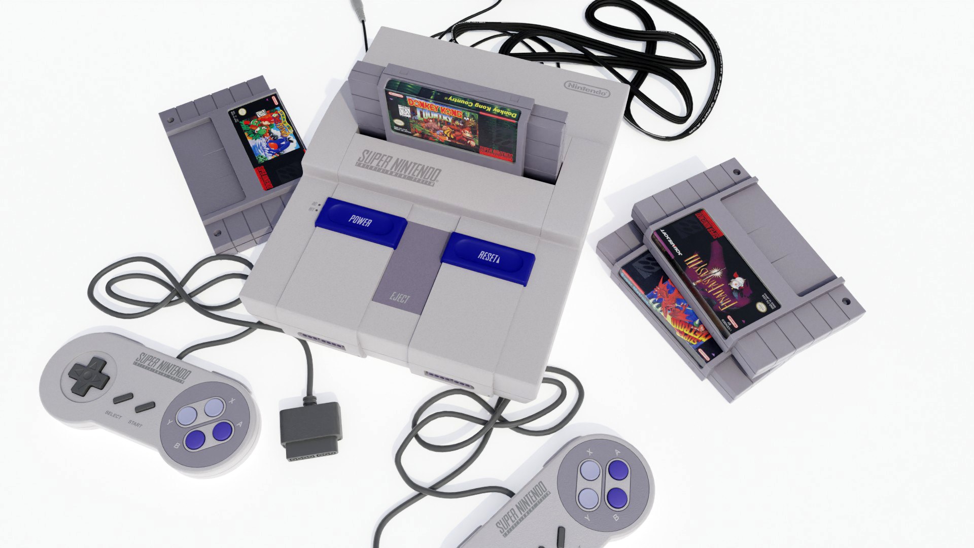 Super Nintendo Entertainment System SNES Collection Model - TurboSquid ...