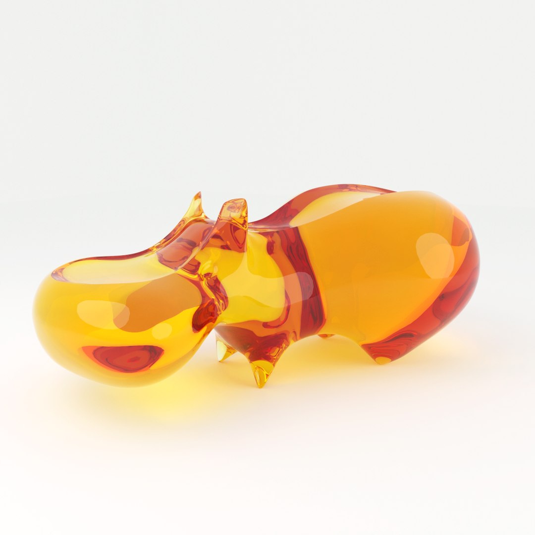 Acrylic hippo sculpture 3D model - TurboSquid 1247795