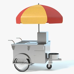 hotdog cart 3d model