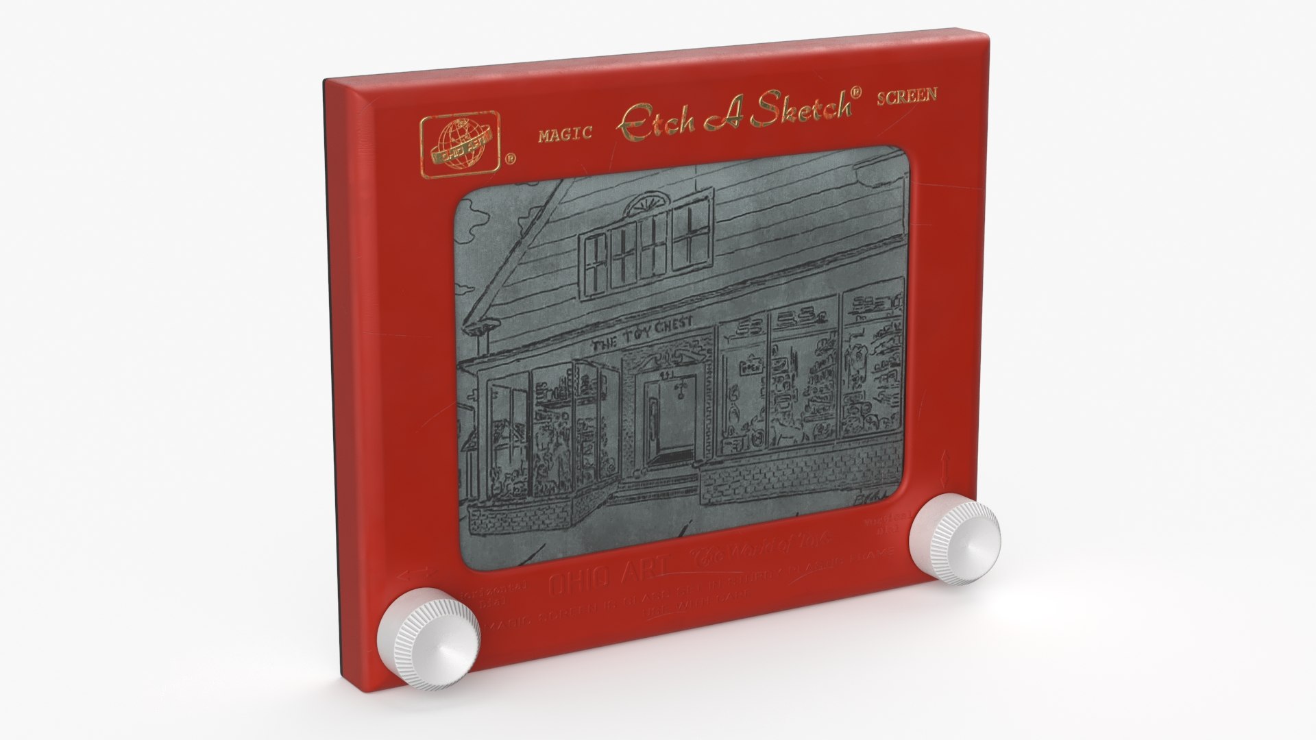 Retro Drawing Toy Etch A Sketch Old 3D model preview