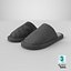 Suede Look Slippers Dark Gray