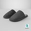 Suede Look Slippers Dark Gray