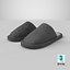Suede Look Slippers Dark Gray