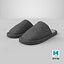Suede Look Slippers Dark Gray