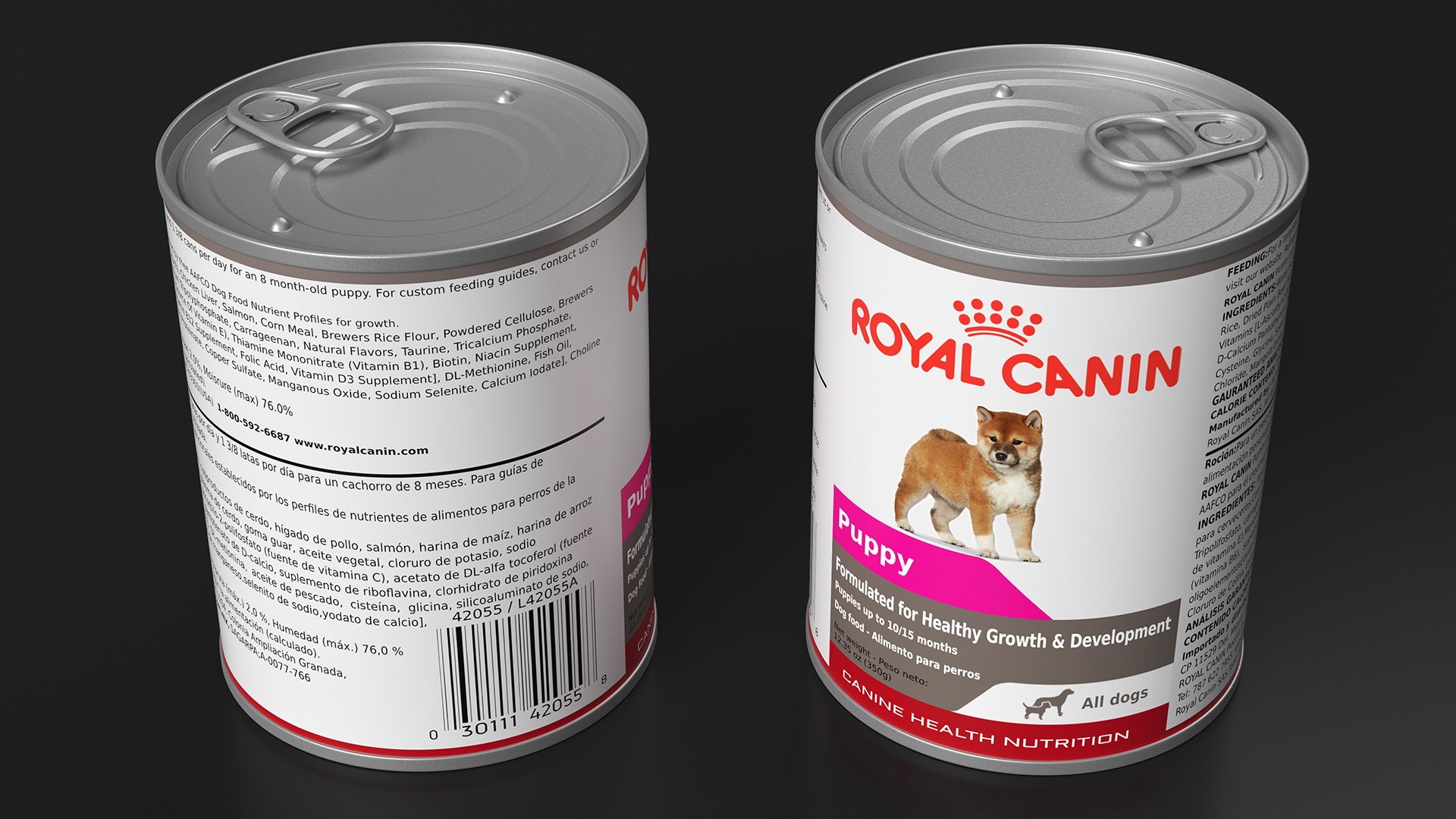 3D Royal Canin Puppy Food Can https://p.turbosquid.com/ts-thumb/ib/sMEnDV/Ie/royalcaninpuppyfoodcanvray3dmodel007/jpg/1687821931/1920x1080/fit_q87/d0ca7dece5f2b6e84cbeb7911e6f21e998b4990e/royalcaninpuppyfoodcanvray3dmodel007.jpg