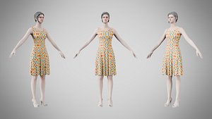 3D model Dress 36 Retro Geometric Abstract