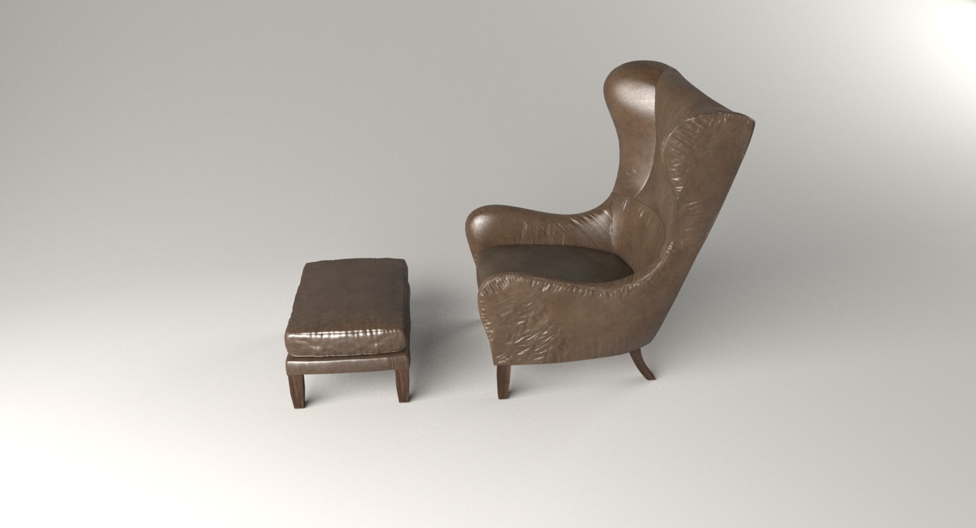 Garbo leather wingback best sale chair