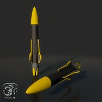 Military missile 7 low poly
