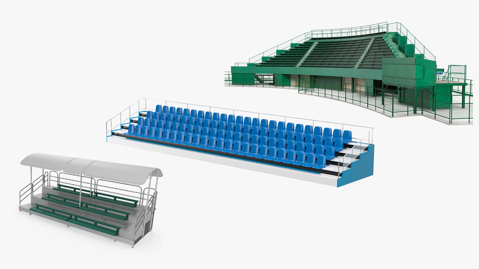 Stadium Seating Tribunes Collection 3D Model - TurboSquid 2198774