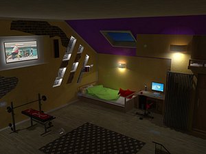 attic 3d 3ds