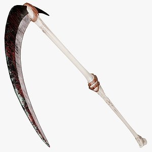 3D Stylized Scythe Low Poly model