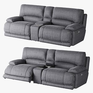 3D American Signature Furniture Mario 3-Piece Dual Power Reclining Sectional