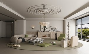 modern living room 3D model