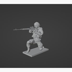 3D Figure of a sniper with SVD stl model