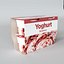 Modelo 3D de un paquete de cuatro yogures de fresa