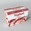 Modelo 3D de un paquete de cuatro yogures de fresa
