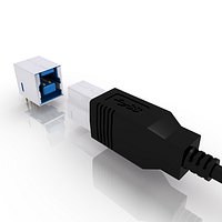 USB 3 Type B Male and Female Connector