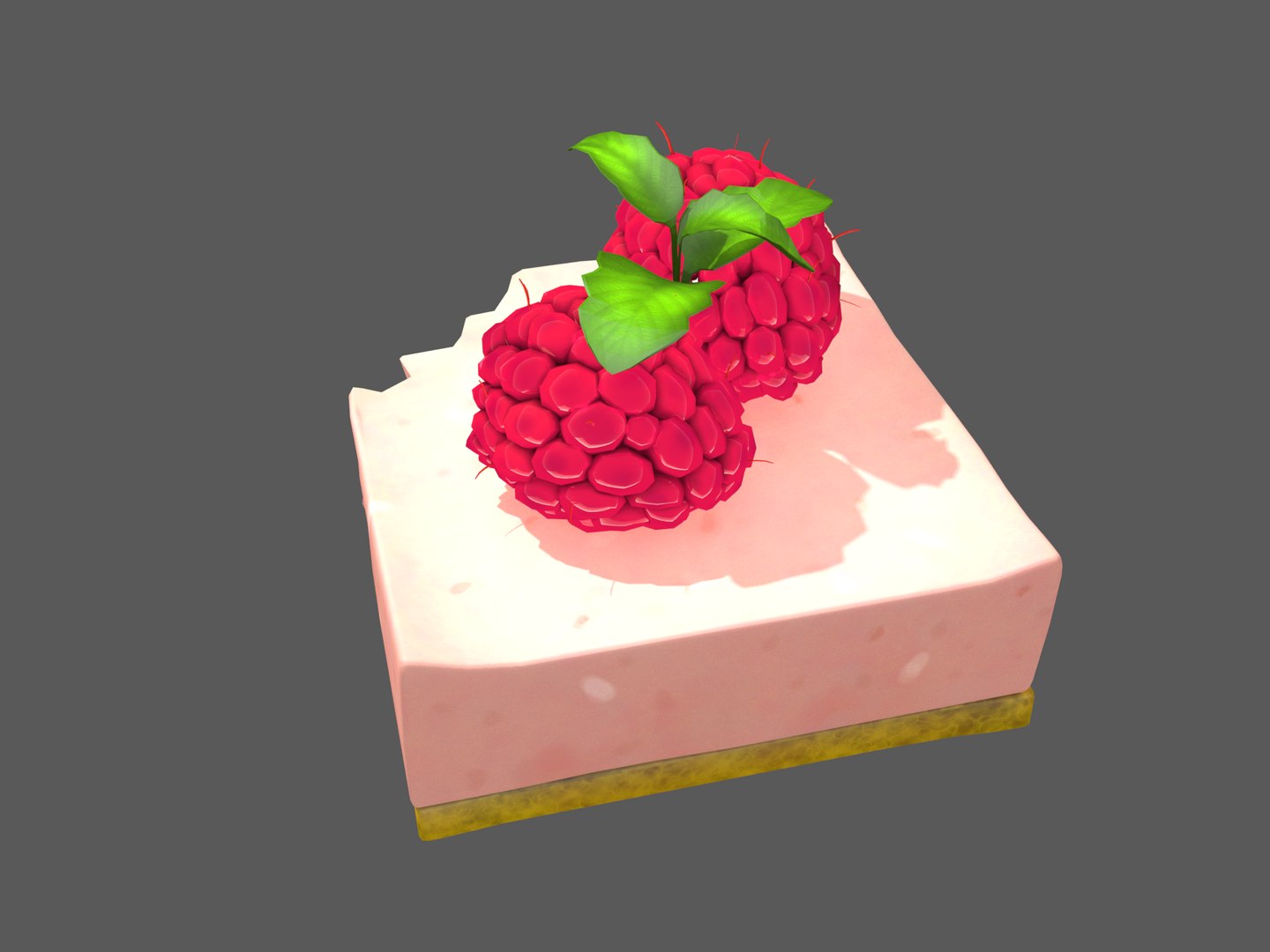 3D Stylized Raspberry Cheesecake Model - TurboSquid 1529615
