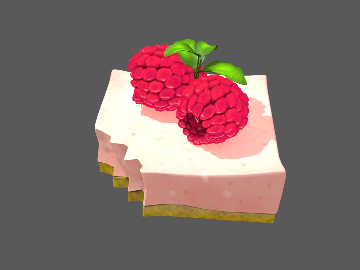 3D Stylized Raspberry Cheesecake Model - TurboSquid 1529615
