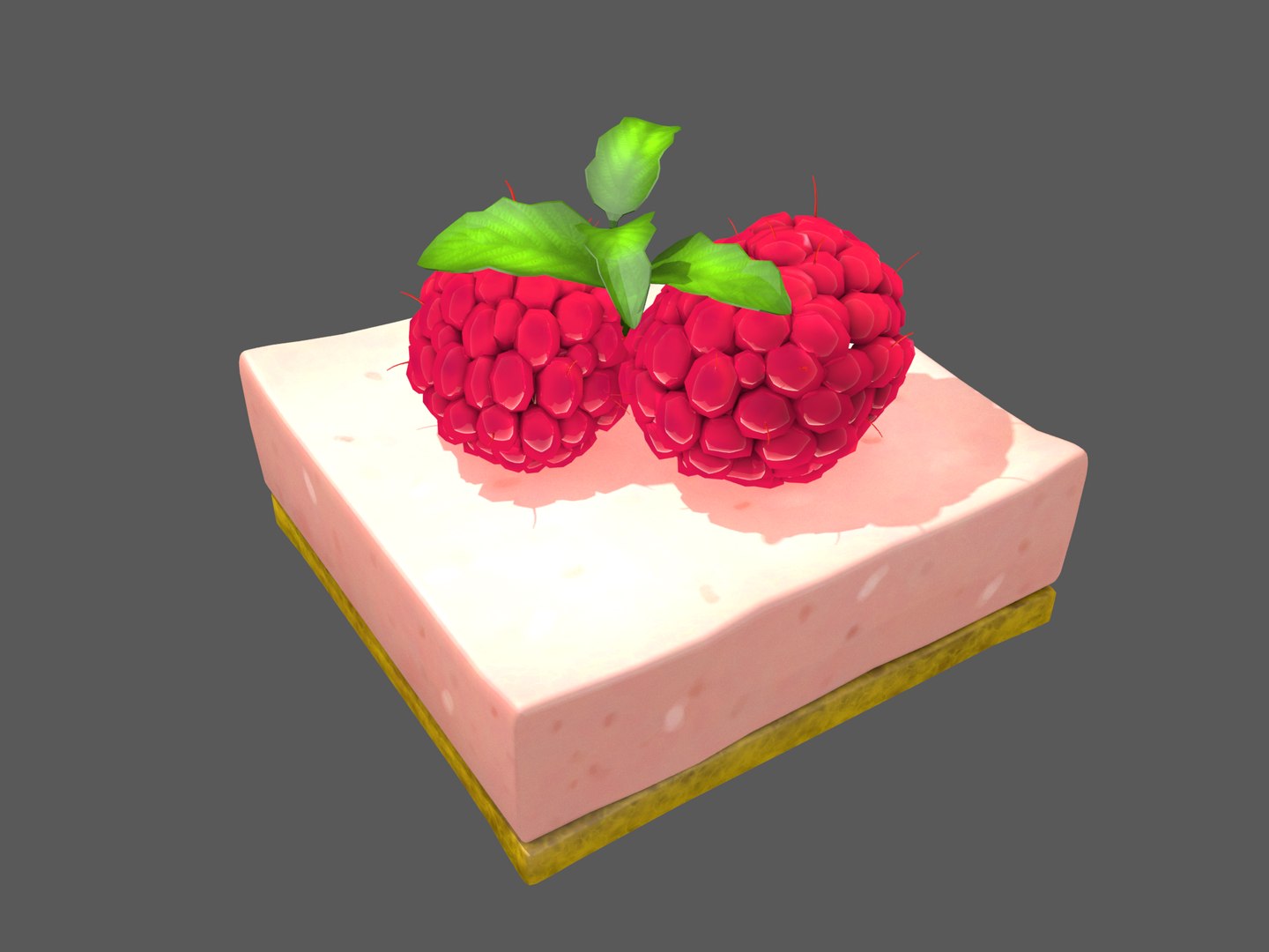 3D Stylized Raspberry Cheesecake Model - TurboSquid 1529615