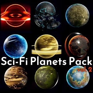 3D Sci-Fi Planets Pack vol 2