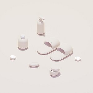 Stylized Bathroom Items FREEBIE free Free low-poly 3D model