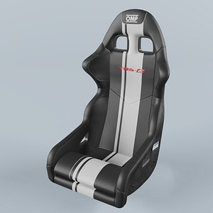 3D OMP TRS-E PLUS Racing Black Seat
