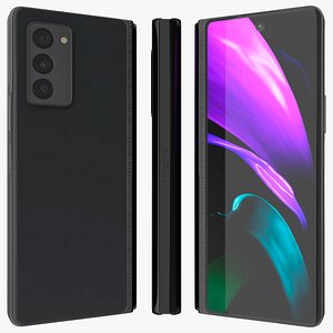 3D Samsung Z Fold 2 Black Closed