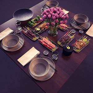 3d table set dinner