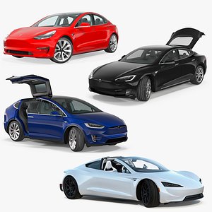 tesla rigged cars 3 3D