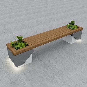 street bench modern seat model