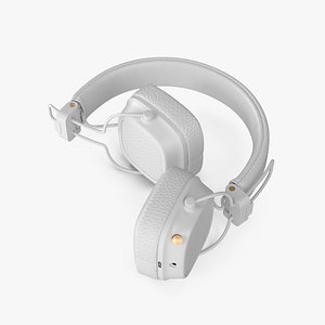 3D Overhead Headphones White Generic Rigged