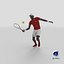 Black Elderly Man Playing Tennis 3D