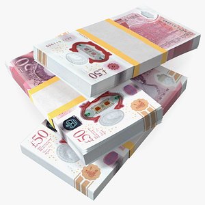 50 Pounds Banknotes in Three Packs