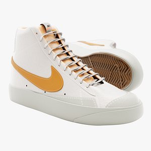 3D Nike Blazer Mid 77 Vintage - Orange  White model