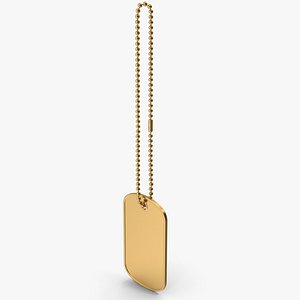 3D model Gold Hanging Dogtag