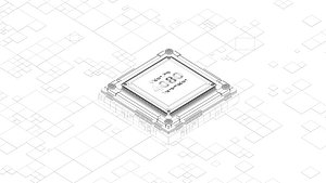 Technology electronic chip scene octane rendering