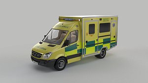 London ambulance based on Mercedes Sprinter England Ambulance EU 3D model
