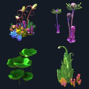 Cartoon Underwater plant