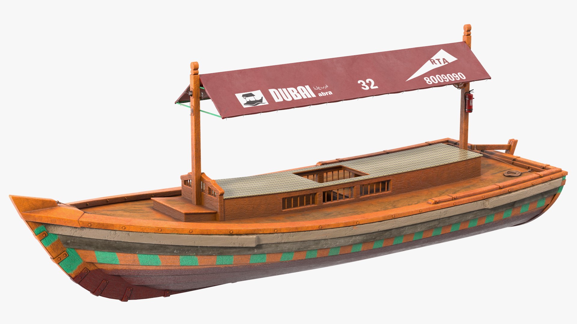 Dubai Abra Boat Old 3D model preview