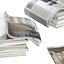 Conjunto de pilhas de revistas abertas