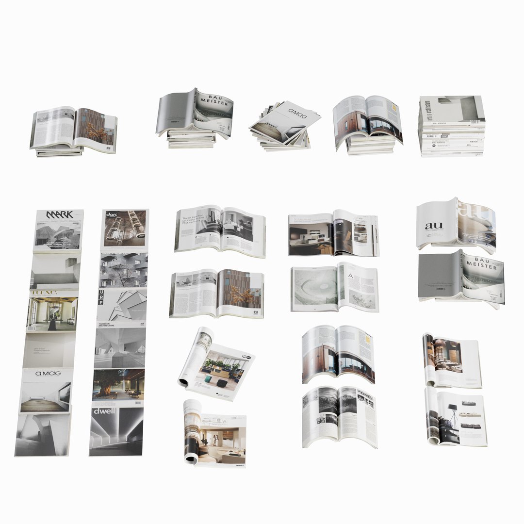stack set opened 3D model https://p.turbosquid.com/ts-thumb/id/aIcDlK/Qo/magazinesset5/jpg/1670517302/1920x1080/fit_q87/6fe910b8541822c841bd4852c071f43a5c67d2ef/magazinesset5.jpg