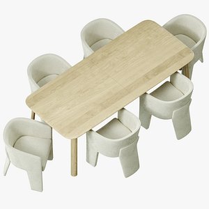 Treveris table Jimena chair 3D