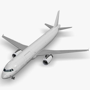 airbus aircraft generic white 3D