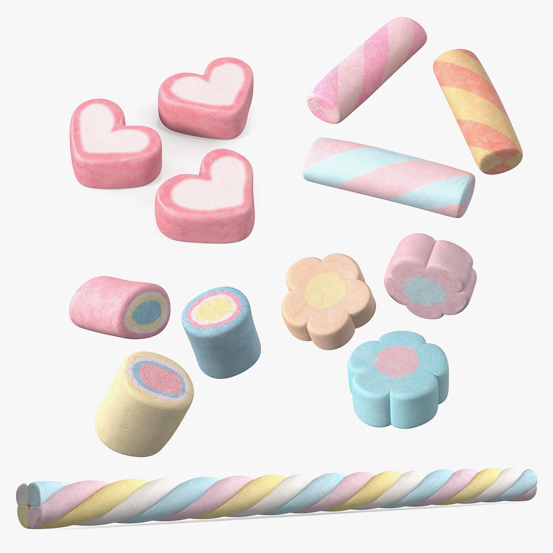 Shaped Marshmallows Collection 3 3D model preview
