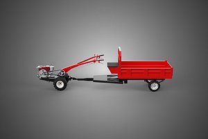 TRACTOR TRAILER CAR RURAL VEHICLE FARMER CARAVAN DRAY HAULING