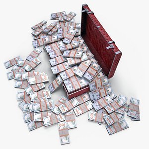 Suitcase With Money 3D model