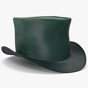 3D model Leather Top Hat Green