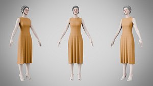 Dress 43 Orange 3D model